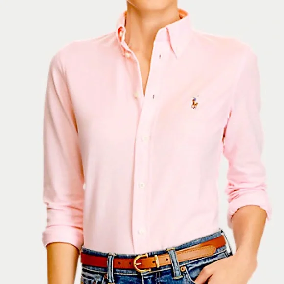 ralph lauren knit dress shirt womens Knit Oxford Shirtdress